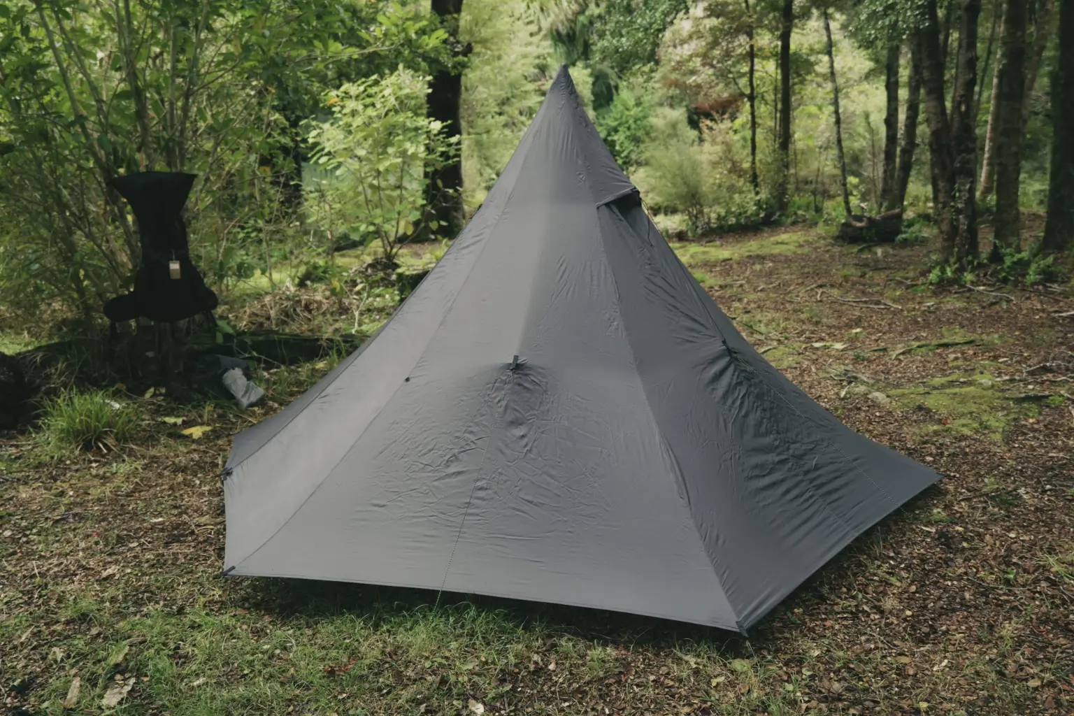 A tent in the forest - an ultralight camping tent